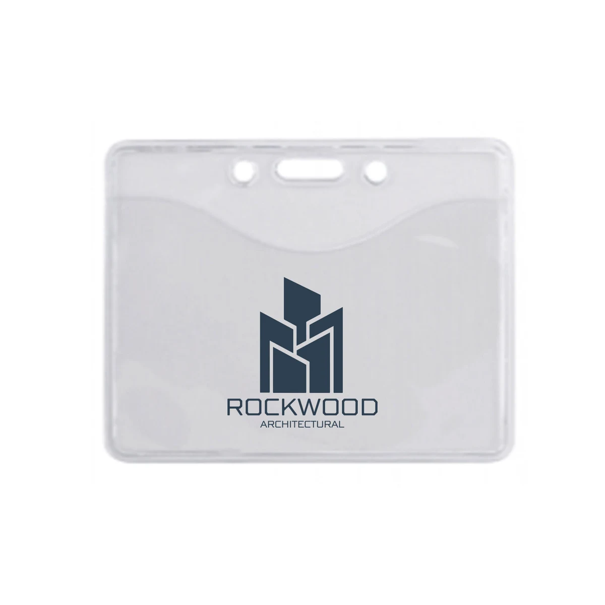 3.83" W x 3.06" H - Horizontal Clear Vinyl Badge Holder (1 Color Imprint) 1