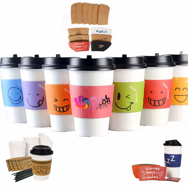 MOQ 500pcs Printed Coffee and Tea Sleeves