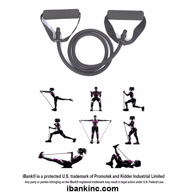iBank ® Single Resistance Exercise Band with Comfortable Handles