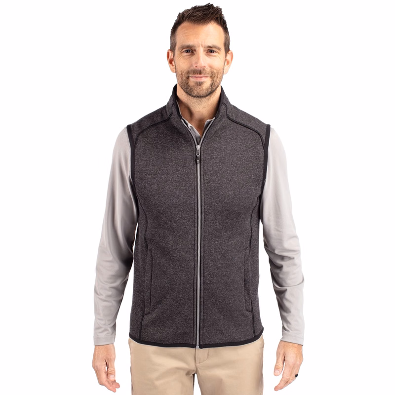 Cutter & Buck Mainsail Sweater-Knit Mens Big and Tall Full Zip Vest Big & Tall