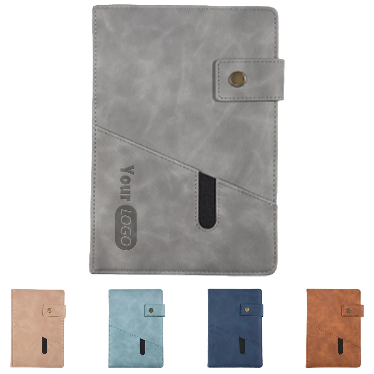 Polyurethane Customizable Leather Notebook Cover With Multi-Functional Pockets 1