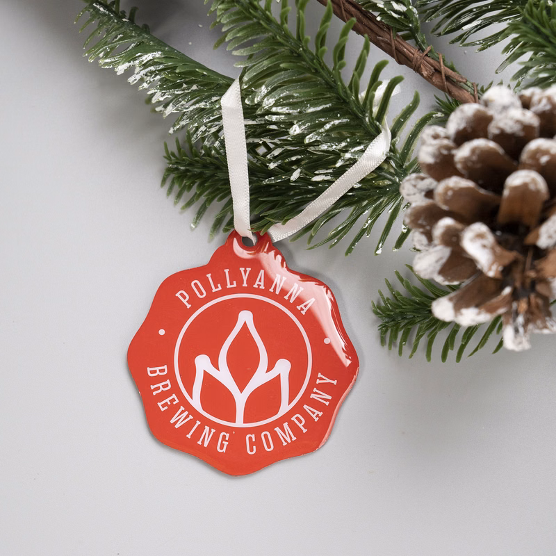 Offset Print Custom Ornament On Stainless Steel With Epoxy Dome: 2 sided 2"