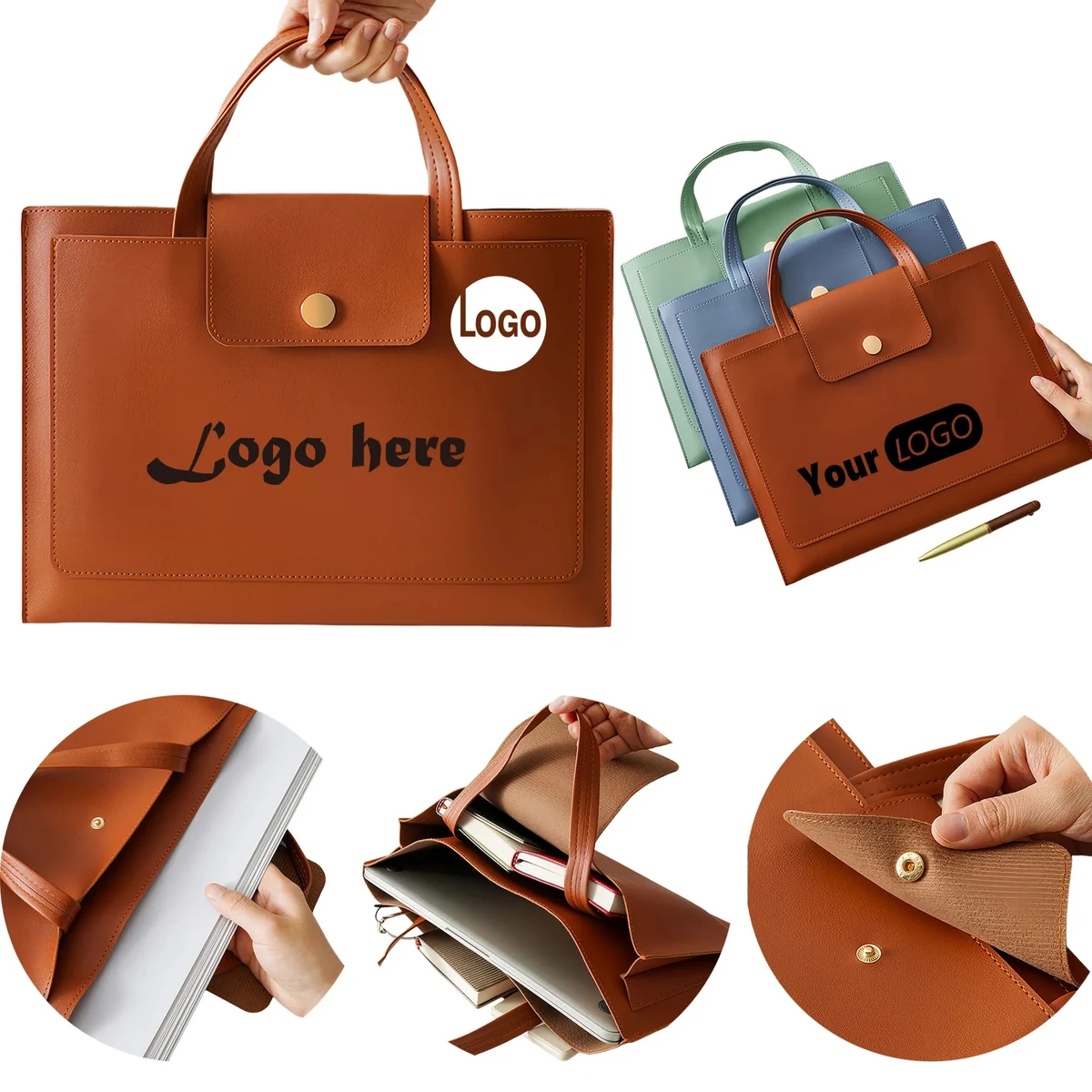 Premium Leather Office Document Bag With Waterproof 1