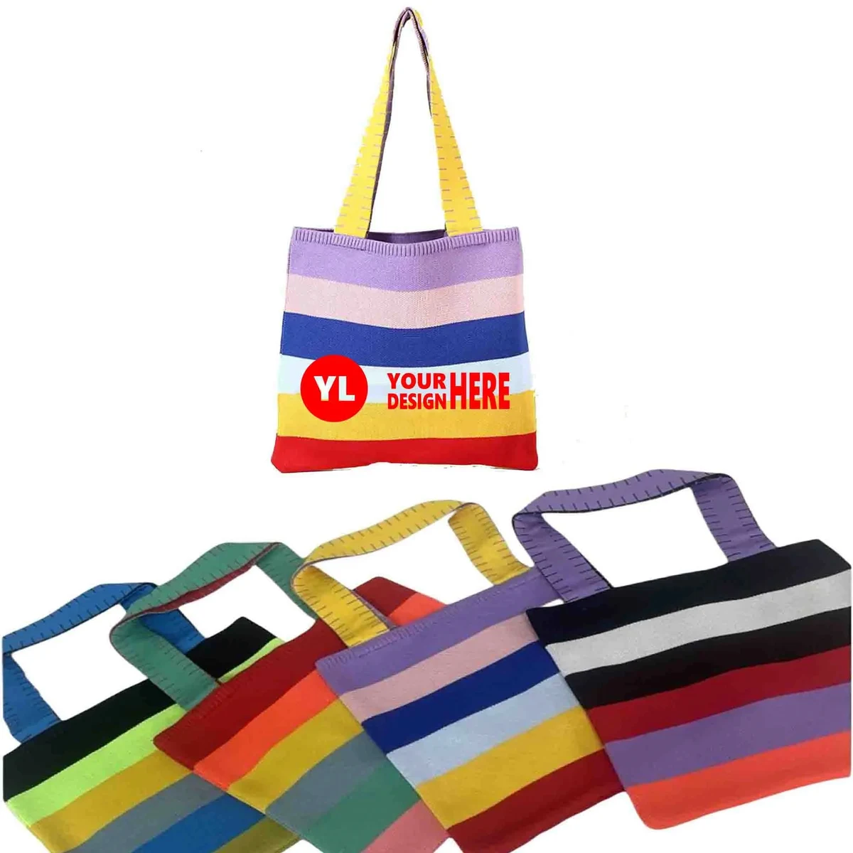 Rainbow Polyester Tote Bag 1