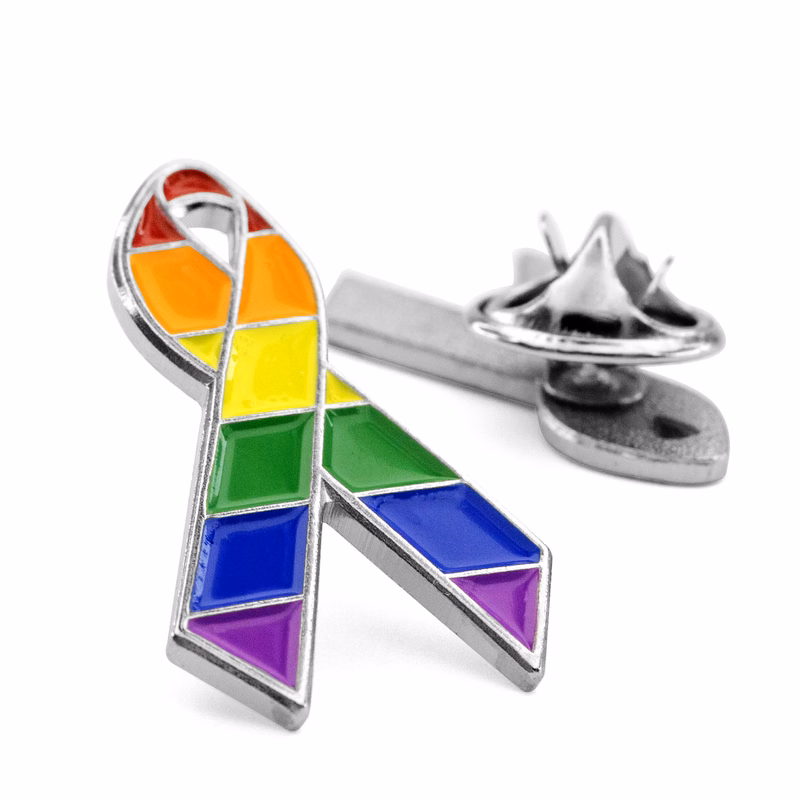 Rainbow Pride Awareness Ribbon Lapel Pin
