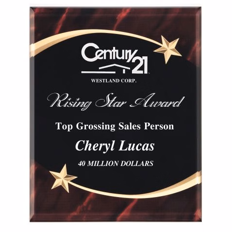 Shooting Star Marble Acrylic Plaque