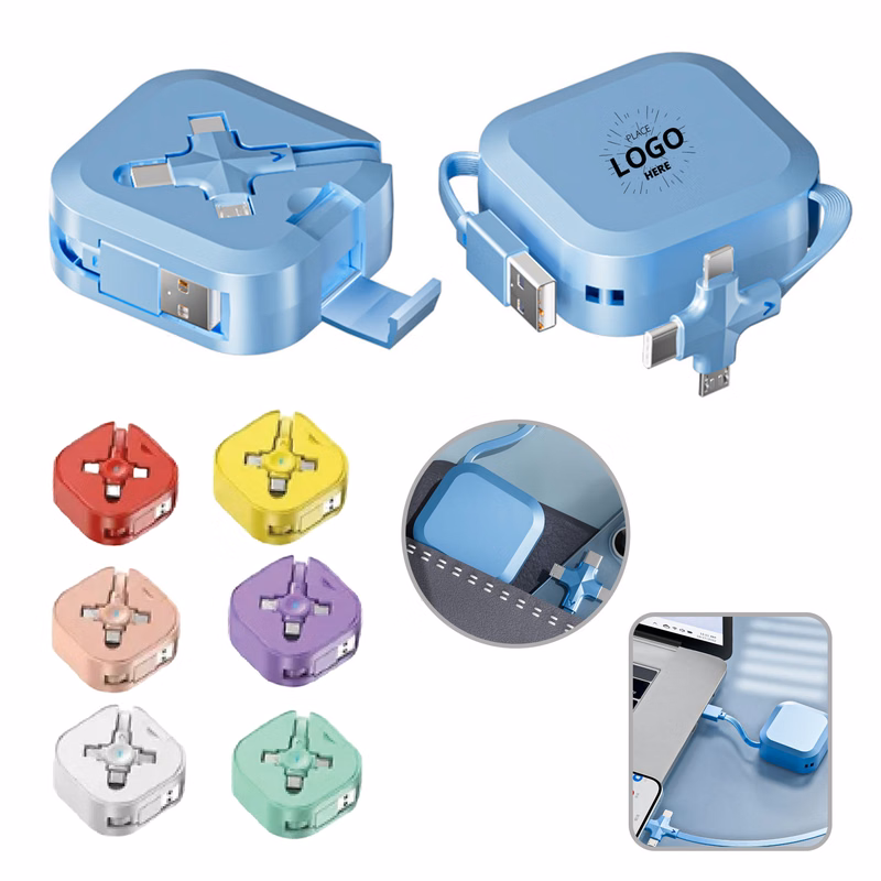 4in1 Retractable Fast Charging Car Charger