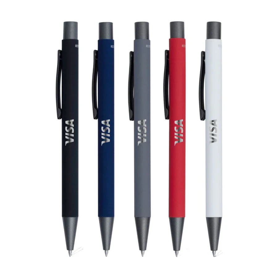 Union Printed - Classic Satin Soft Touch Gel Click Recycled Aluminum Pen 1