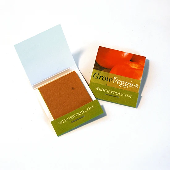 Small Veggie Seed Paper Matchbook, Single-Sided 1