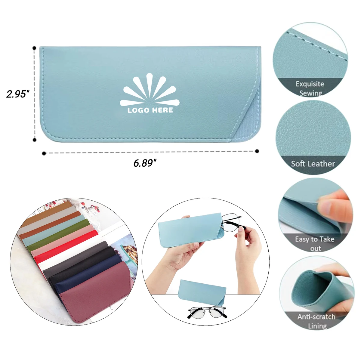 Portable PU Eyeglass Pouch 1