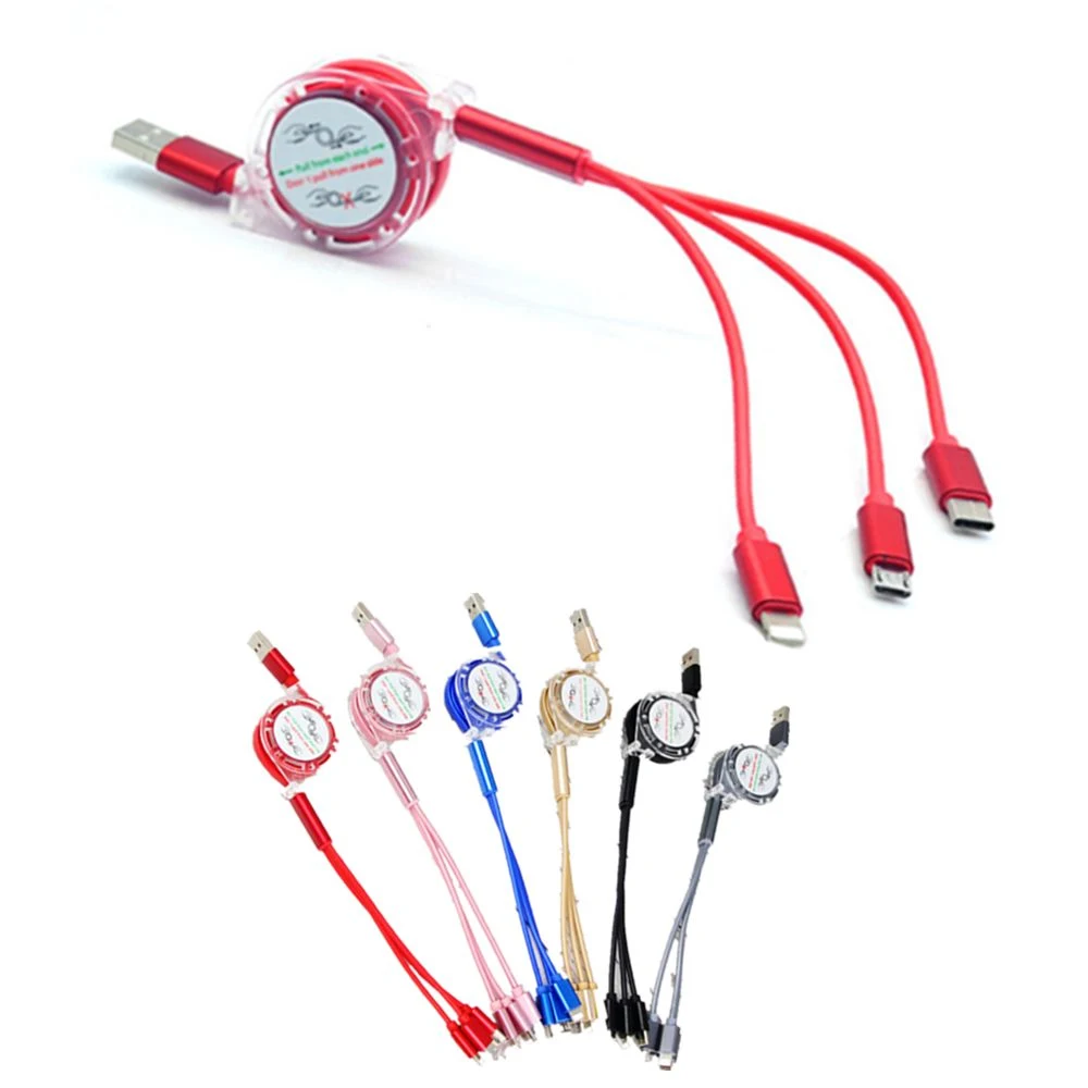 Translucent Retractable 3-in-1 Charging Cable 1