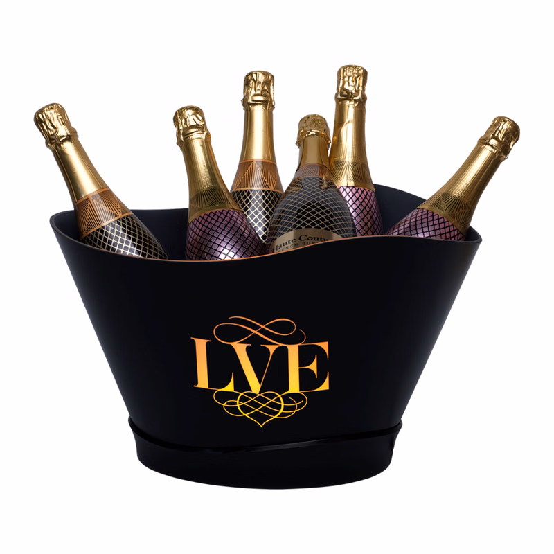 Large Black Plastic LED Ice Bucket