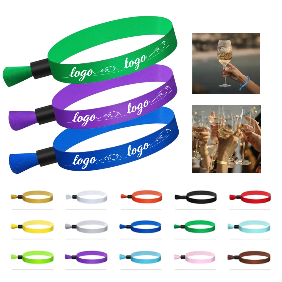 Disposable Colored Polyester Event Wristband 1