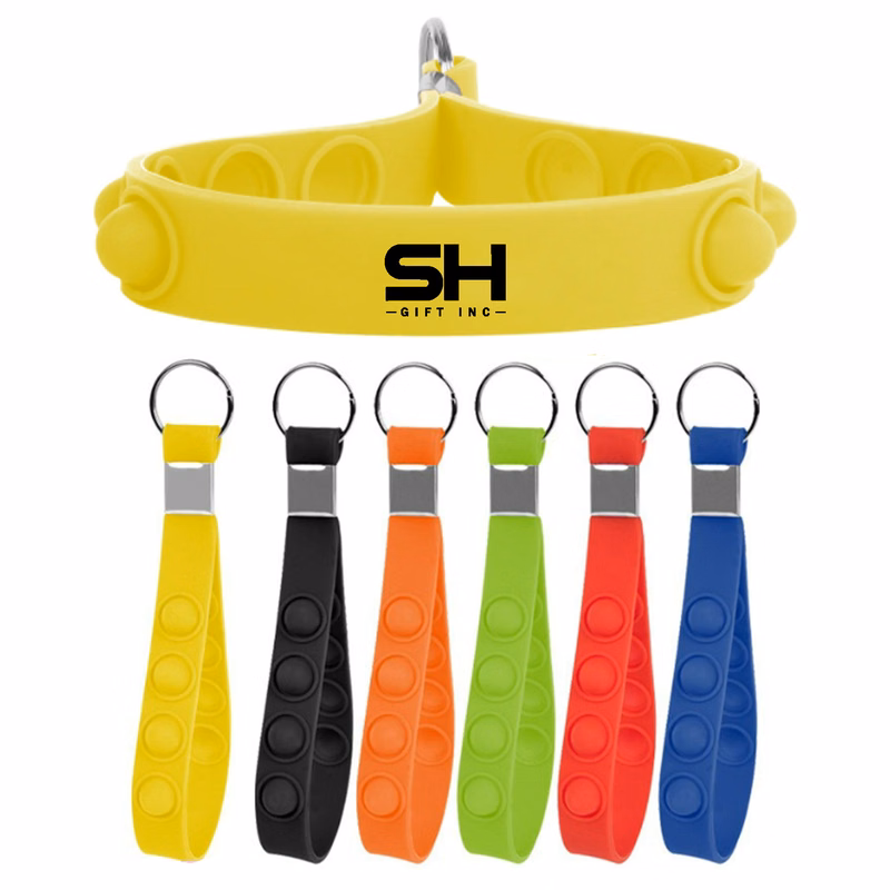 Silicone Pressure Reducing Wristband Keychain