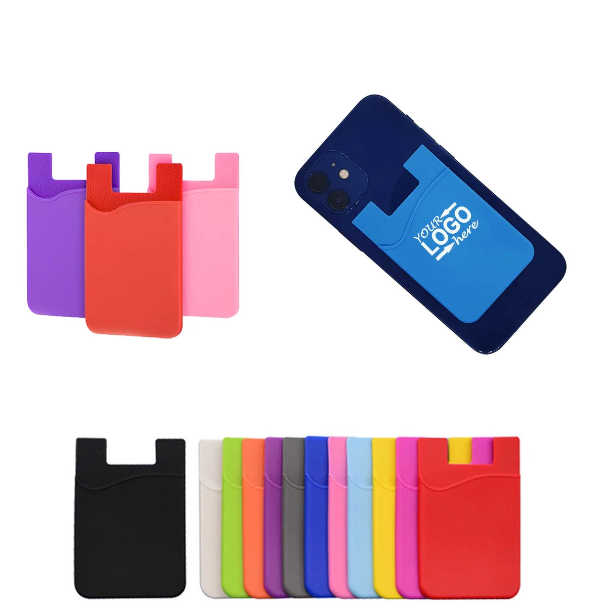 Stick-on Silicone Phone Back Pocket Wallet Card Holder 1
