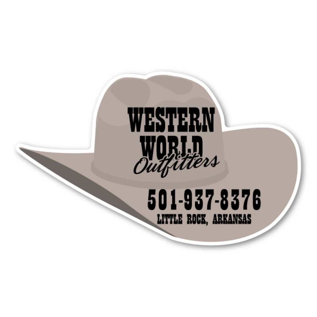 Cowboy Hat Magnet - 5" x 3" - 30 mil - Outdoor Safe, custom magnet with logo imprint 1