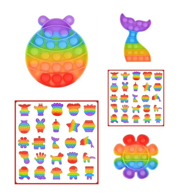 Mermaid Shape Full Color Push Pop Bubble Fidget Sensory Toy 1