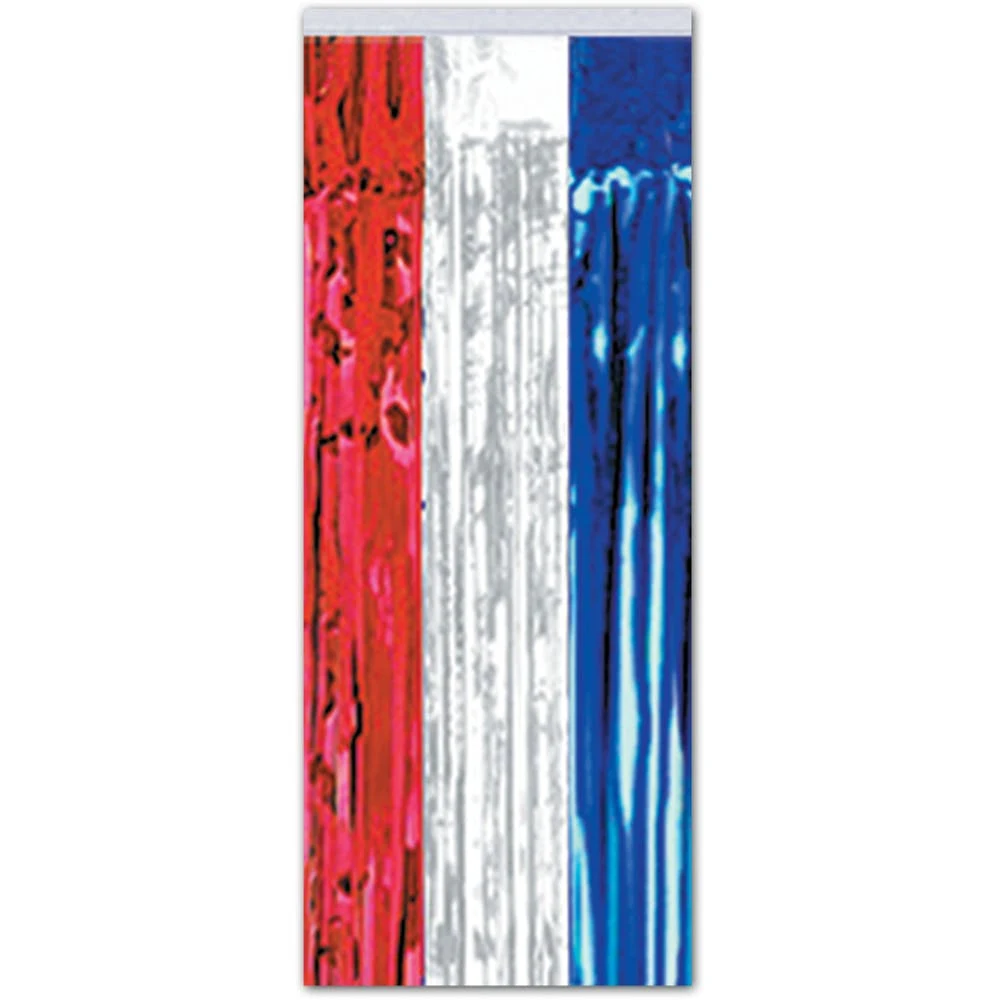 Fringe Curtain Streamers - Red White Blue 1