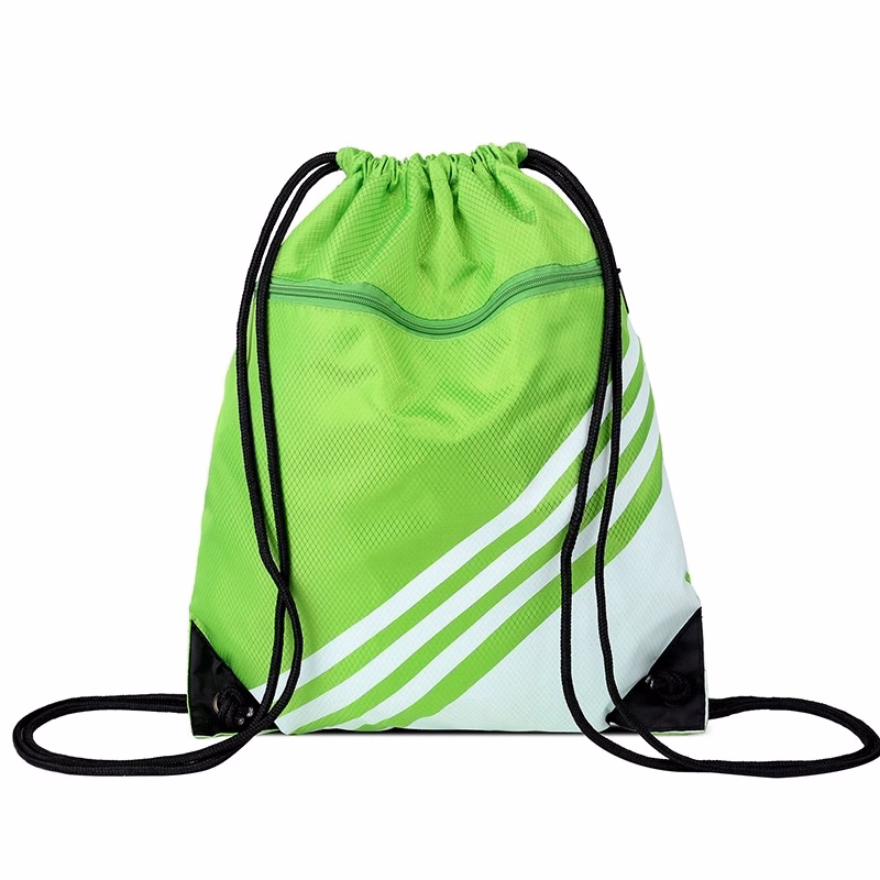 Nylon Drawstring Backpack w/ Reinforced Corner