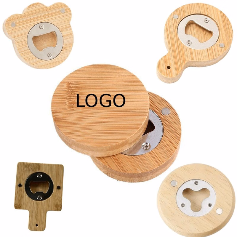 Engraved Wooden Fridge Magnet Beer Bottle
