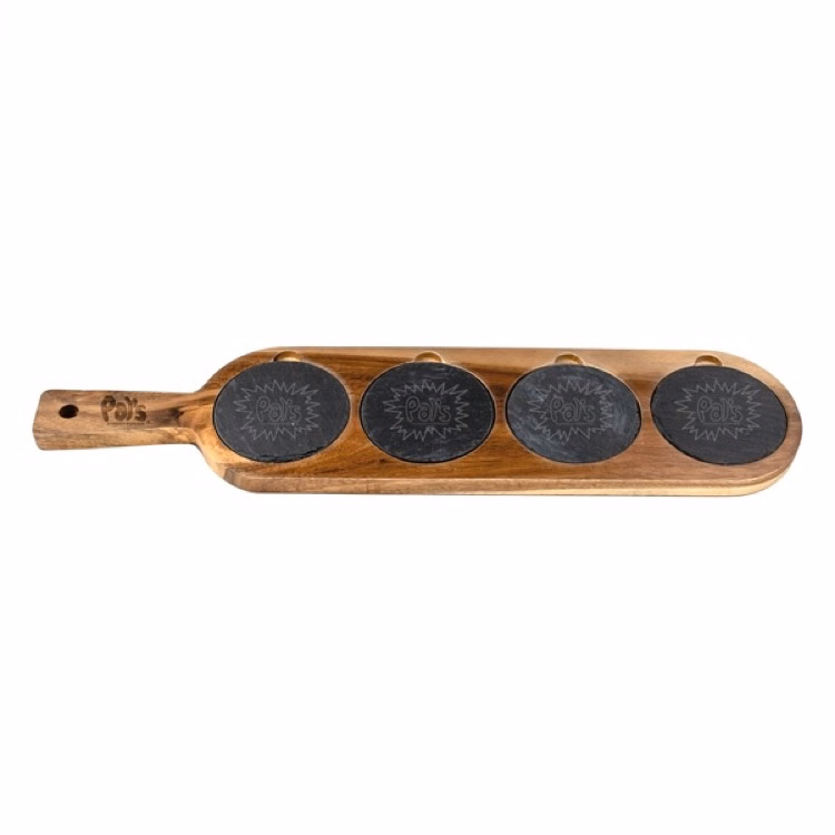 Long Flair Acacia Wood & Slate Serving Board