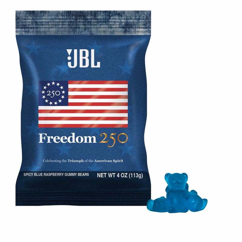 Freedom250- 4oz. Digibag Spicy Blue Raspberry Gummy Bears