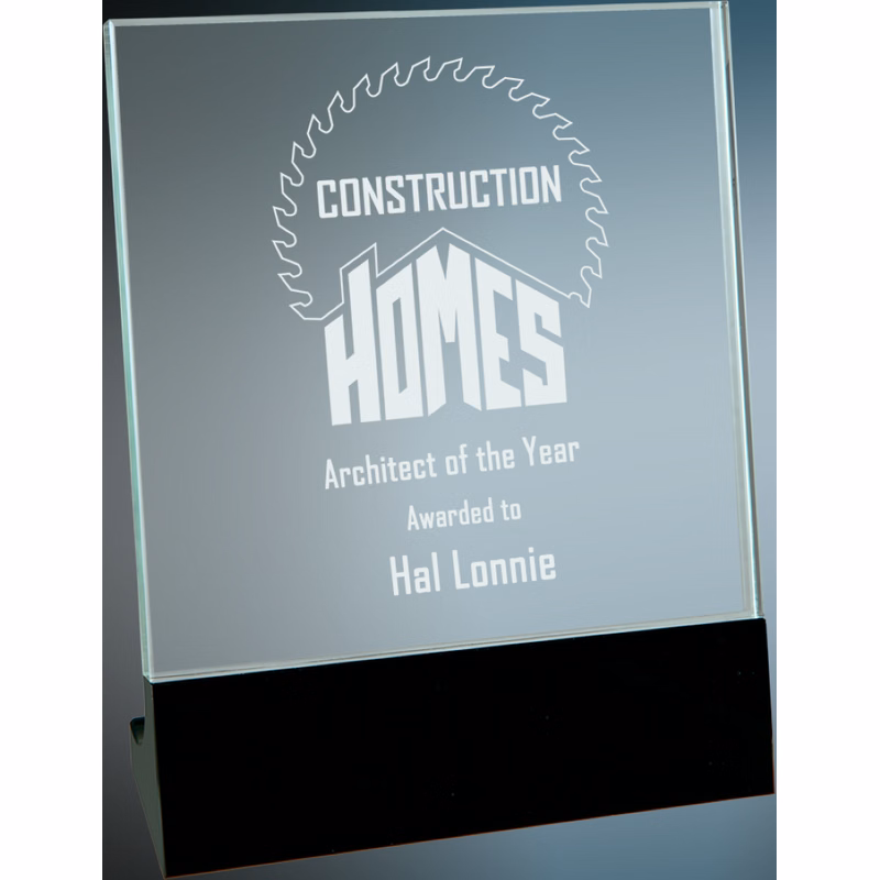 6" x 7" Glass Stand Up Award
