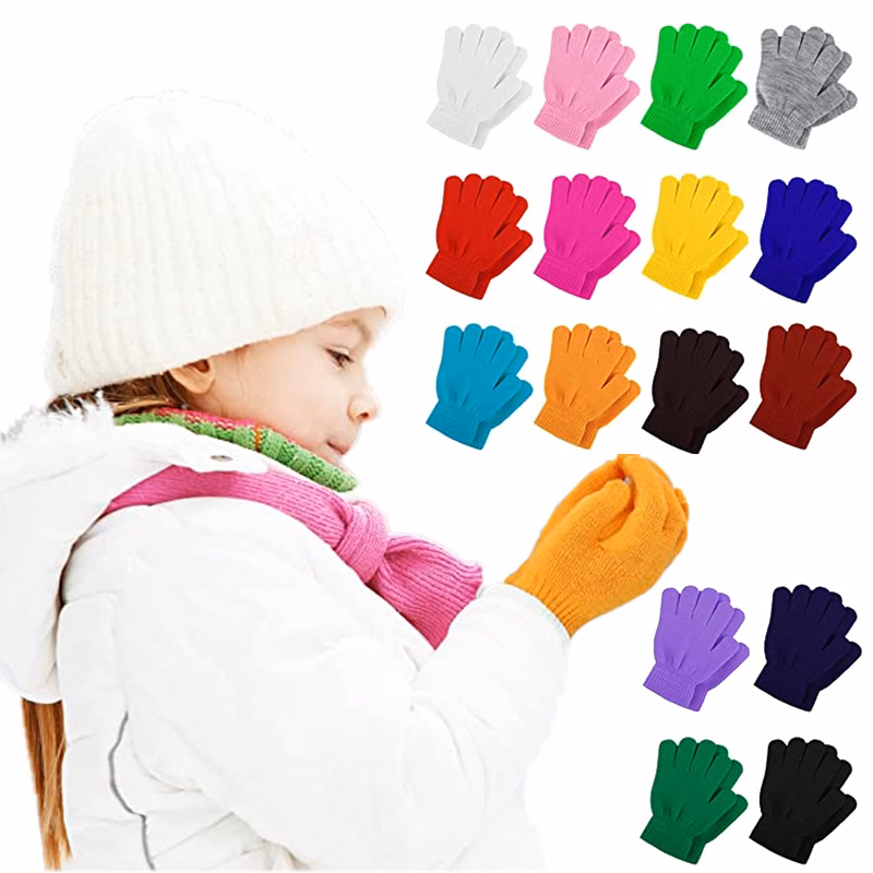 Kid's Winter Stretchy Knitted Gloves