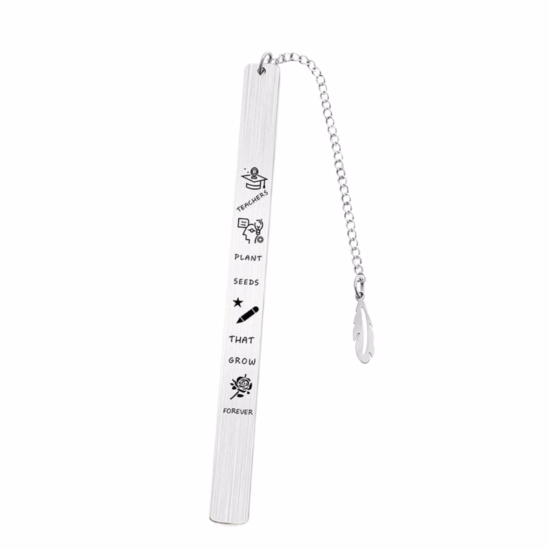 Sleek Stainless Steel Metal Bookmark