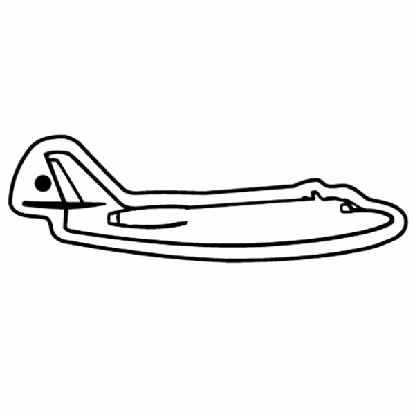 Plain Side View Plane Key Tag (Spot Color)