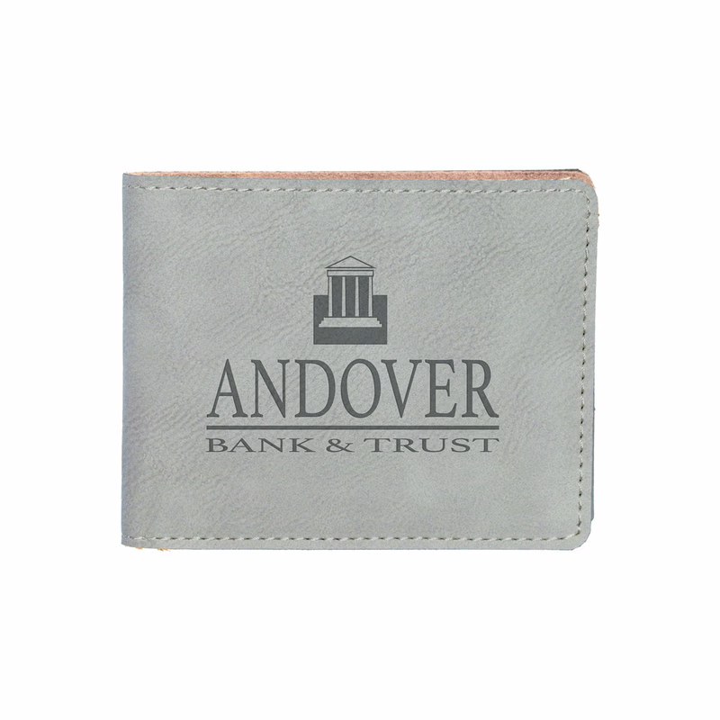 Gray Leatherette Bifold Wallet