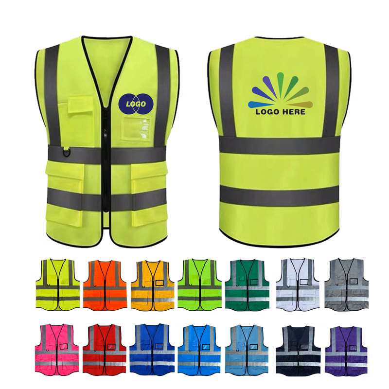 High Visibility Reflective Zipper Front Safety Vest