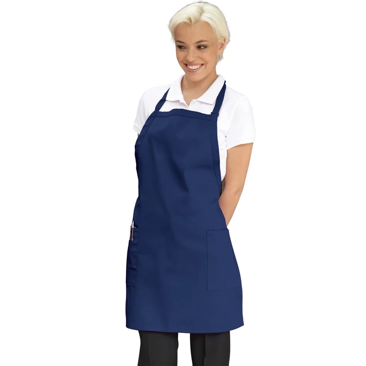 Navy Deluxe Long Bib Apron 1