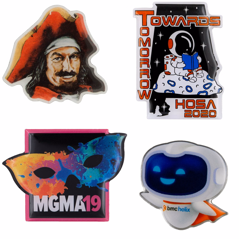 Custom Litho Full Color Print Lapel Pins (1")