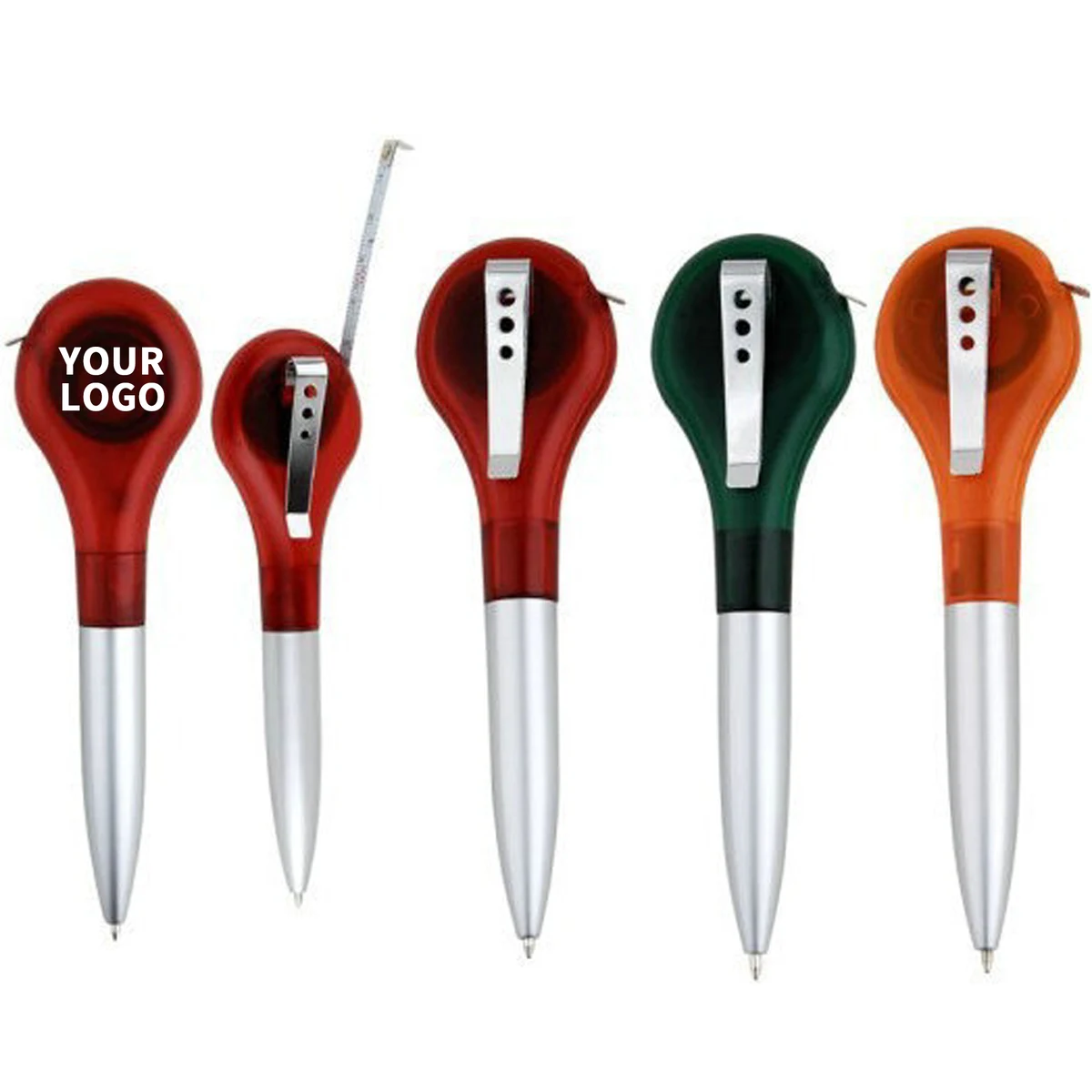 Plastic Twist Ballpoint Pen With Built In Tape Measure 1