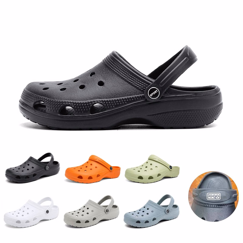 Men's Summer Solid Color Cave Sandals Slippers Garden Shoes