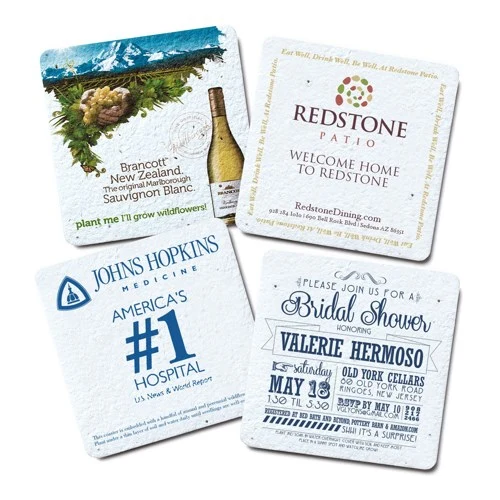 Seed Paper Coaster - 4" square 1