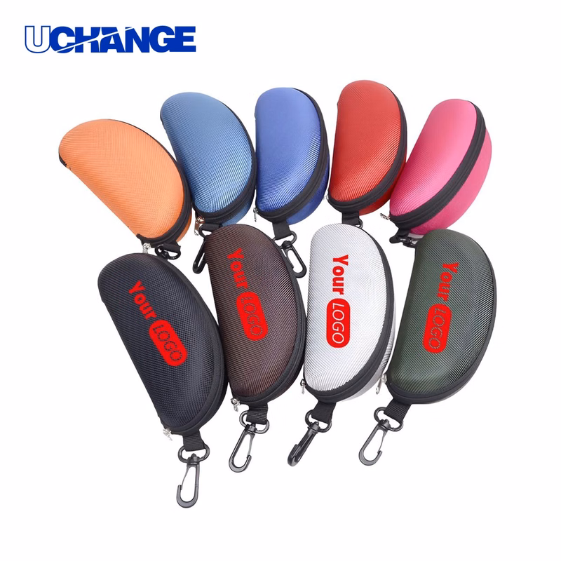 Eyewear Custom EVA Sunglasses Case Organizer with Zipper and Hook