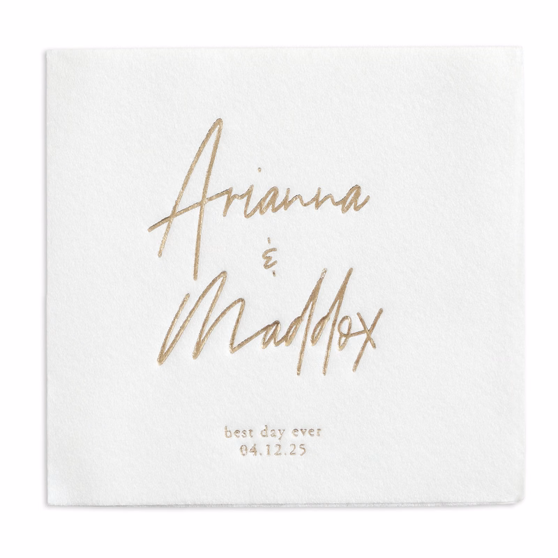 Uniquely Yours Premium Beverage Napkin w/uncoined Edge (White)