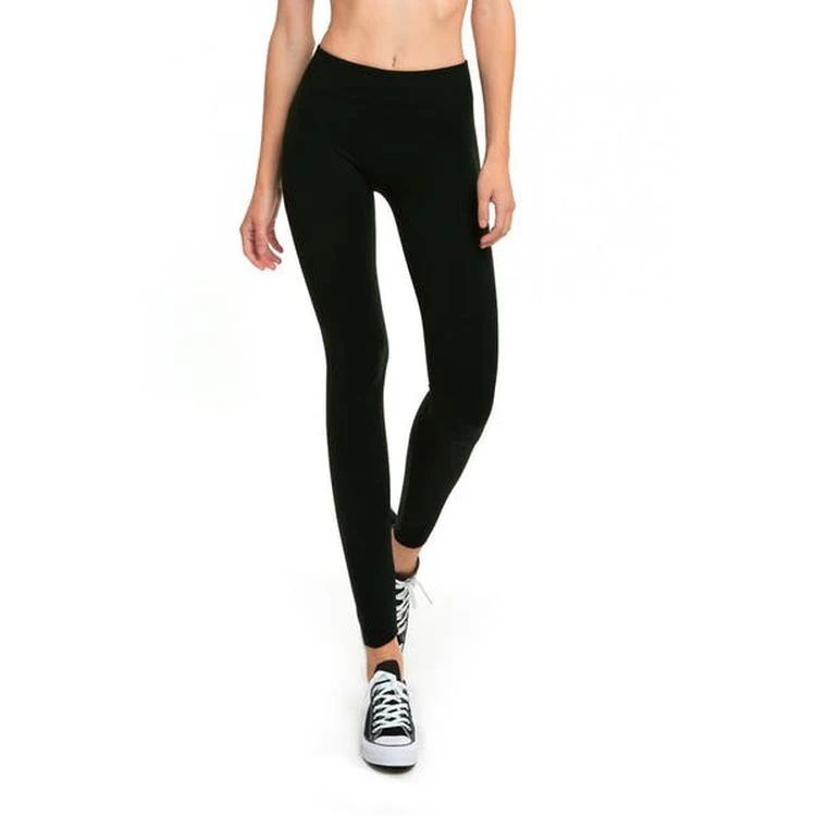 Women's Fleece Leggings - Black One Size 1