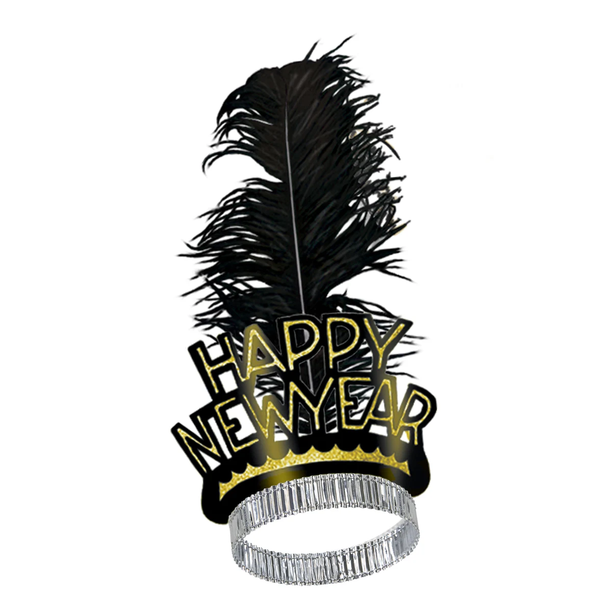 Black & Gold Swing Glittered Tiara 1