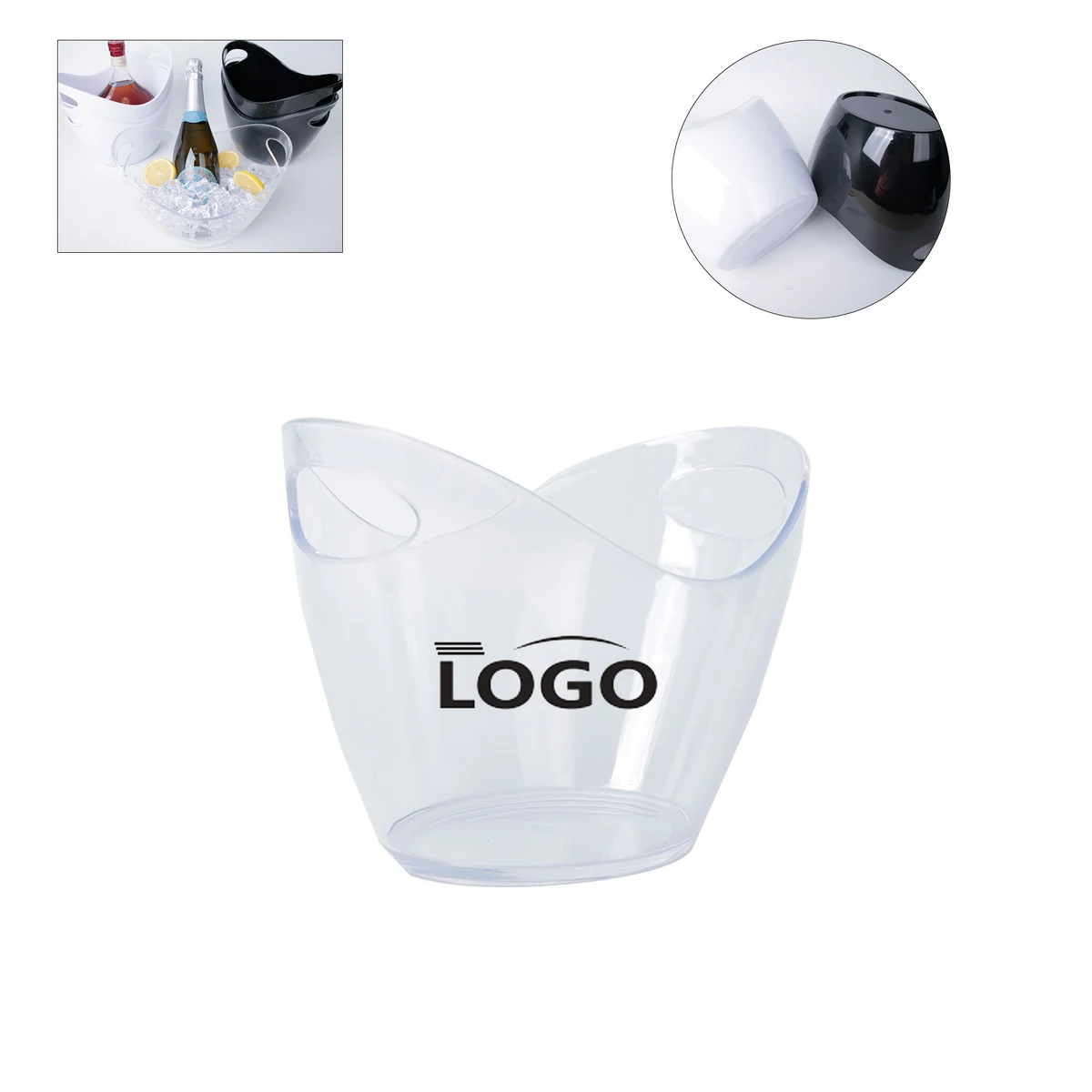 4L Clear Plastic Ice Bucket For Beer 1
