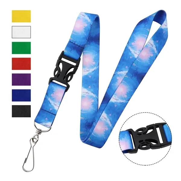 Custom 36" x 3/4" Polyester Detachable Lanyard with Metal J Hook — Event Credential ID 1