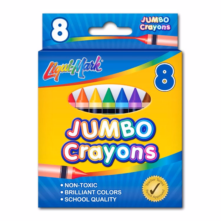 Jumbo Crayons - 8 Assorted Colors