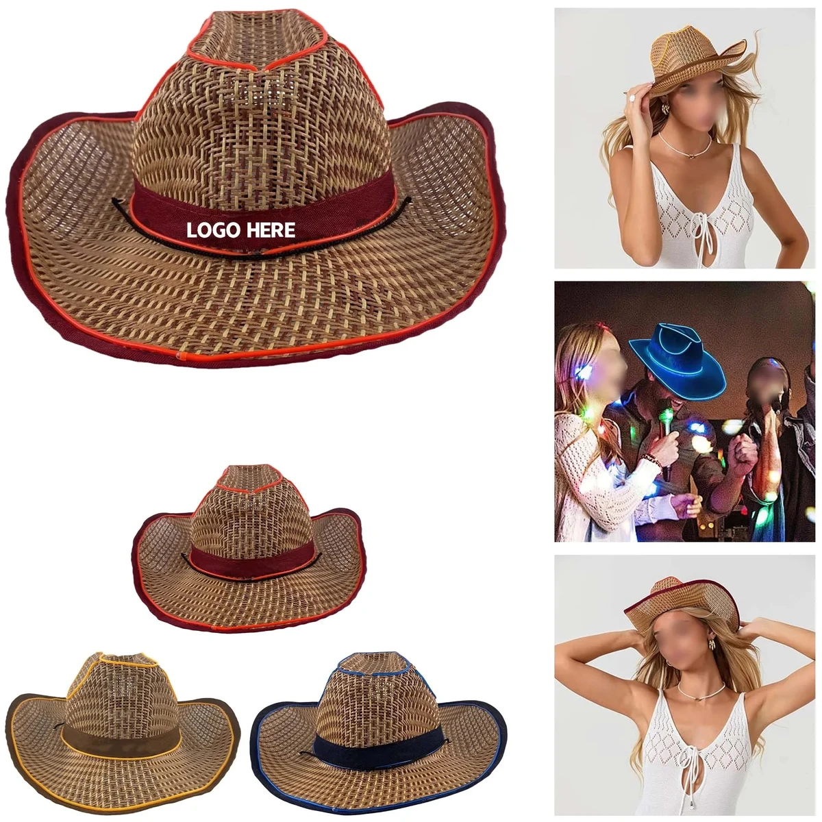 LED Unisex Western Cowboy Hat 1