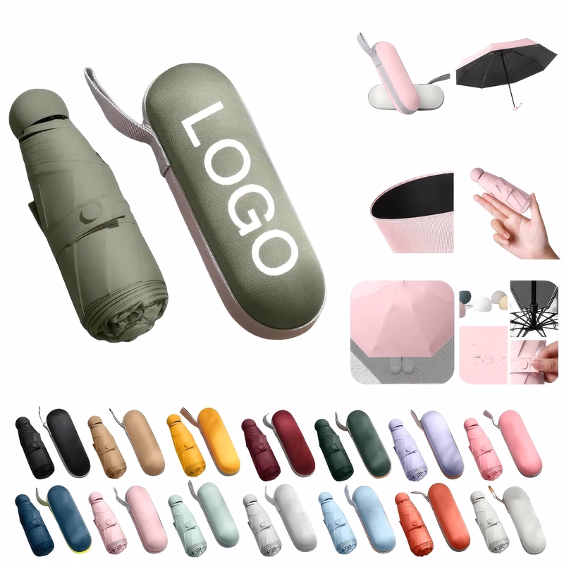 Portable Mini Sunproof Travel Umbrella with Soft Case