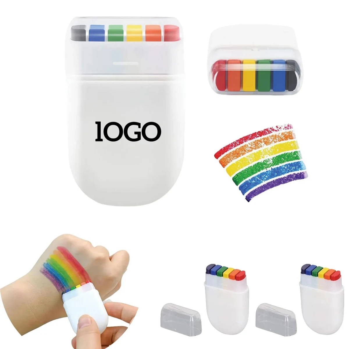 6 Color Rainbow World Cup Face Painting 1
