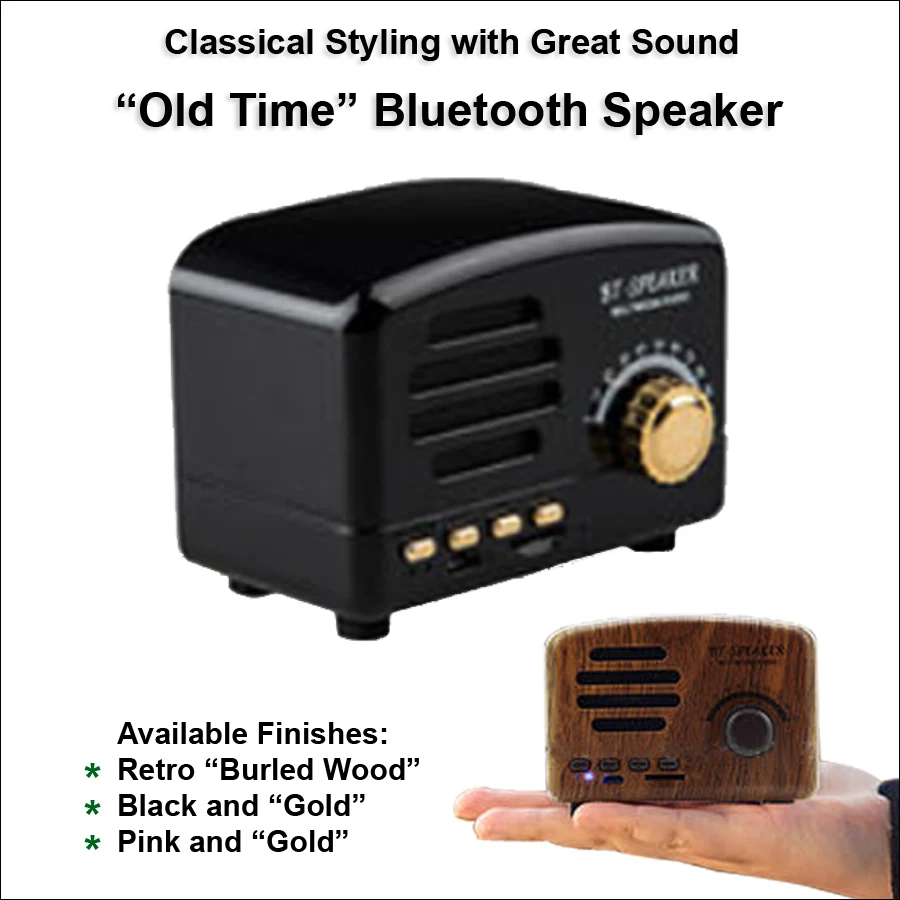 "Old Time" Bluetooth Speaker - Black 1