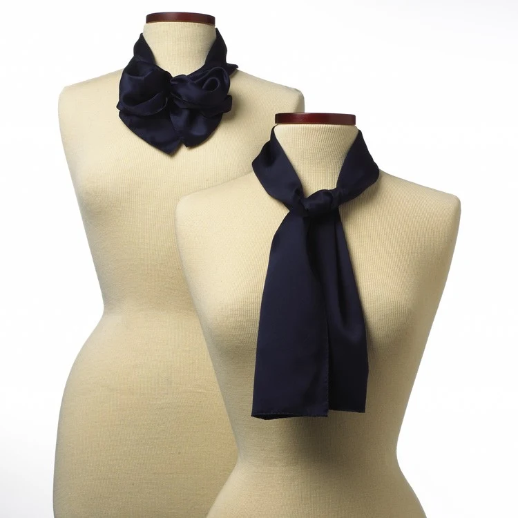 Navy Blue Silk 10" x 54" Scarf 1
