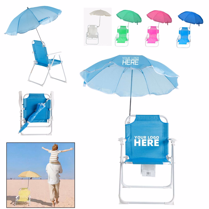 Kids Outdoor Beach Chair With Umbrella Baby Shark